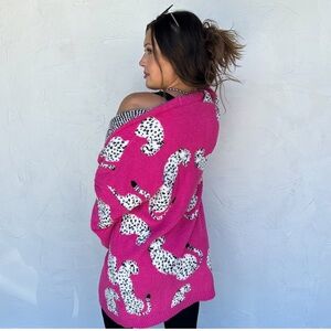 Pink Leopard Print Cardigan blakeley